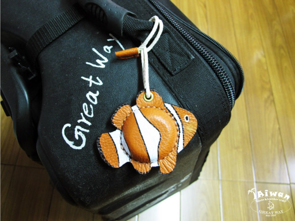 【海洋行李吊牌】手工製作皮件--小丑魚行李吊牌 第5張的照片