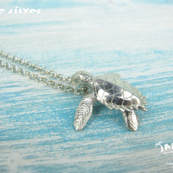 【Diving silver】925銀海洋潛水銀飾--立體寫實玳瑁墜飾 第2張的照片