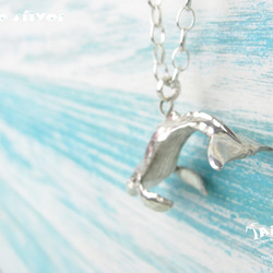 【Diving silver】925銀海洋潛水銀飾--立體大翅鯨墜飾 Ⅱ 第2張的照片