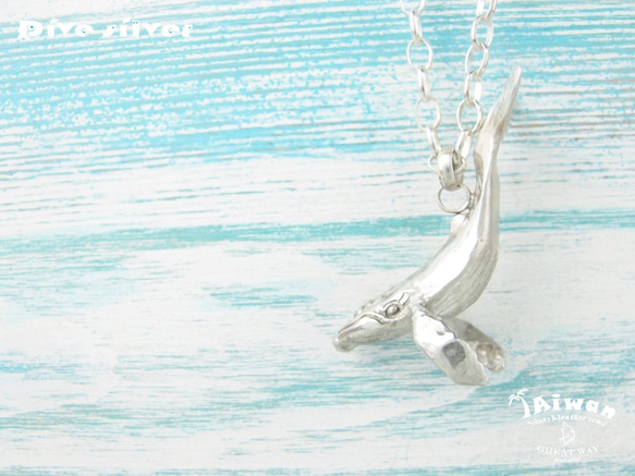 【Diving silver】925銀海洋潛水銀飾--立體大翅鯨墜飾 Ⅲ 第5張的照片
