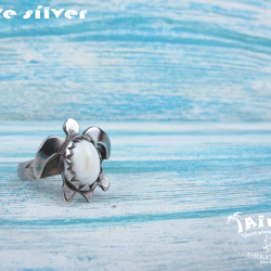 【Diving silver】925銀海洋潛水銀飾--硨磲海龜戒指 第4張的照片