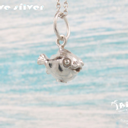 【Diving silver】925銀海洋潛水銀飾--迷你3D波妞魚/氣球魚/ 太平洋塔氏獅子魚 項鍊 第1張的照片
