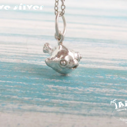 【Diving silver】925銀海洋潛水銀飾--迷你3D波妞魚/氣球魚/ 太平洋塔氏獅子魚 項鍊 第7張的照片