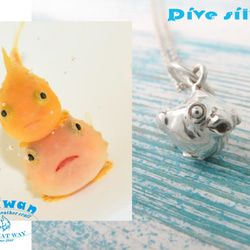 【Diving silver】925銀海洋潛水銀飾--迷你3D波妞魚/氣球魚/ 太平洋塔氏獅子魚 項鍊 第8張的照片
