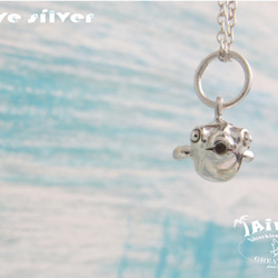 【Diving silver】925銀海洋潛水銀飾--迷你3D軟刺河魨項鍊 第2張的照片