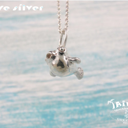 【Diving silver】925銀海洋潛水銀飾--迷你3D軟刺河魨項鍊 第4張的照片