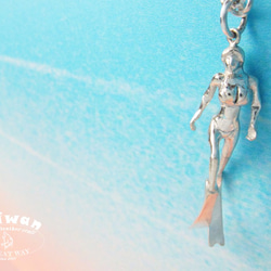 【Diving silver】925銀海洋潛水銀飾--自由潛水員自潛女神墜飾 第2張的照片