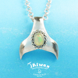 【Diving silver】925銀海洋潛水銀飾--蛋白石鯨魚尾 墜飾 第1張的照片