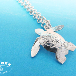 【Diving silver】925銀海洋潛水銀飾--雕刻海龜 墜飾 第3張的照片