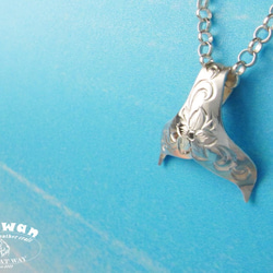 【Diving silver】925銀海洋潛水銀飾--雕花鯨魚尾 墜飾 第3張的照片