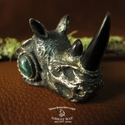 【NAVAJO Wild Beast】925銀手工銀飾--立體犀牛戒指 第6張的照片