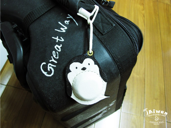 【海洋行李吊牌】手工製作皮件--企鵝行李吊牌 / 行李牌 第5張的照片