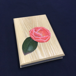 楓の木製 つばき柄/御朱印帳【中】 2枚目の画像