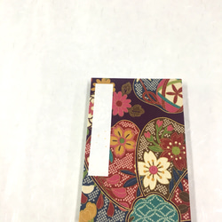 紫色 日本の花模様と折鶴/御朱印帳【大】 5枚目の画像