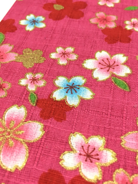 ピンク色 桜模様/御朱印帳【中】 4枚目の画像