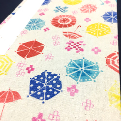 カラフルな雨傘と紫陽花柄/御朱印帳【大】 4枚目の画像