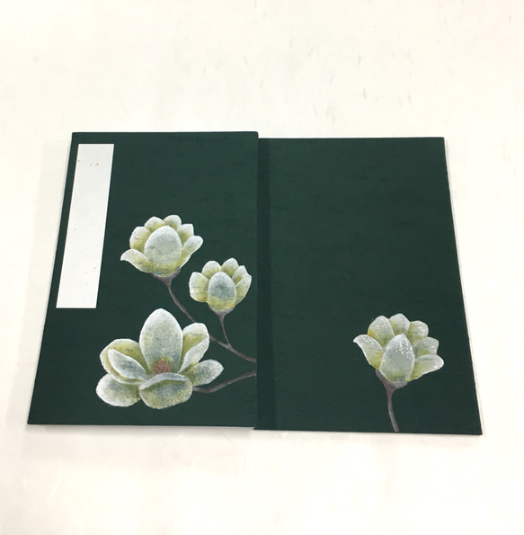 【手描き】モクレンの花/御朱印帳【大】 4枚目の画像