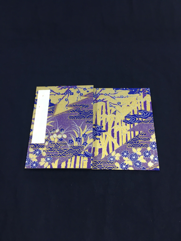 豪華！金と紫色 日本の草花模様/御朱印帳【中】 3枚目の画像