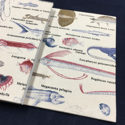 ナチュラルカラー 深海魚柄/御朱印帳【大】 1枚目の画像