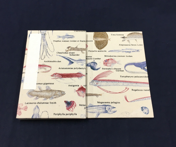 ナチュラルカラー 深海魚柄/御朱印帳【大】 4枚目の画像