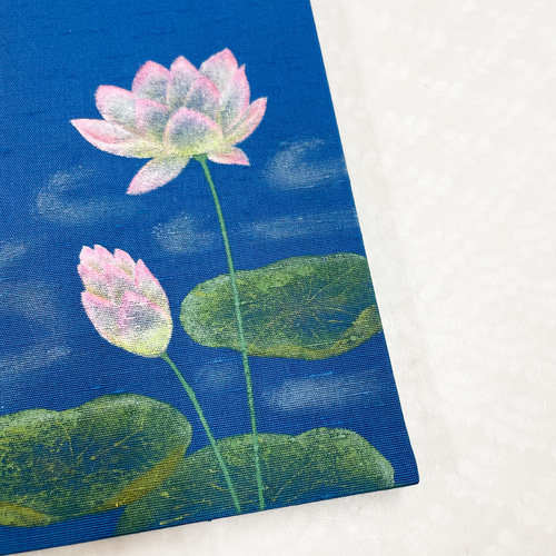 手描き一点物】ハスの花と水面/御朱印帳【大】 ノート 工房 鶴の
