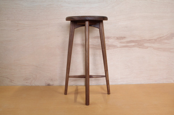 キッチンスツールA・ブラックウォールナット材 