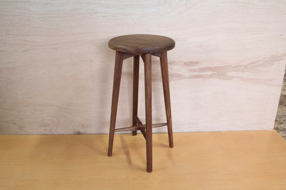 キッチンスツールA・ブラックウォールナット材 
