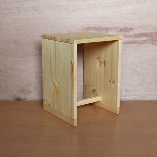 無垢材の箱スツール・パイン材 椅子（チェアー）・スツール