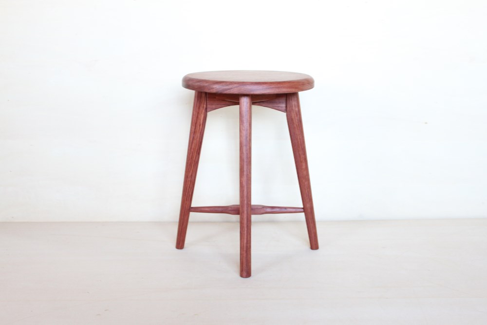 無垢材のスツールA・ブビンガ材・木製チェアー・お好きな高さでオーダー可