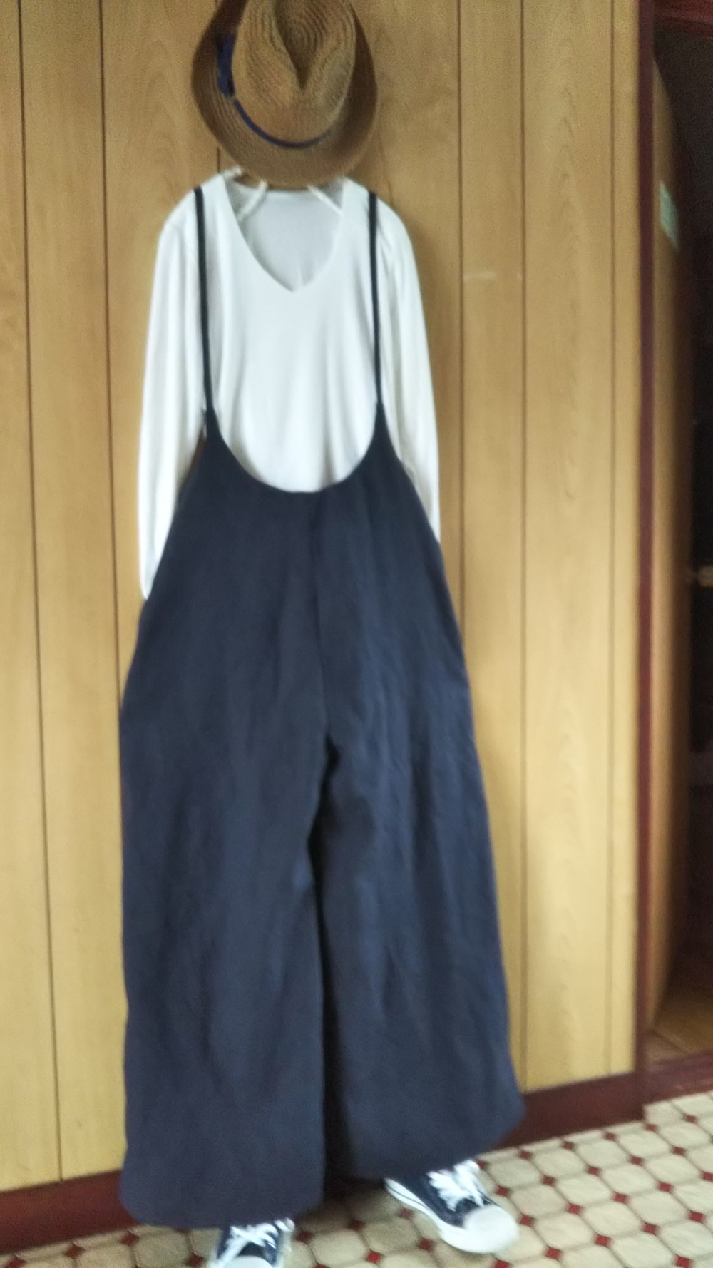 リネン　ワイドパンツサロペット　オールシーズン