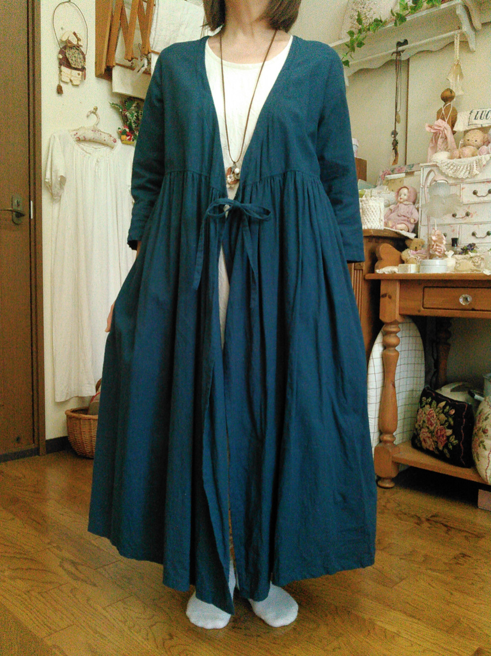 カシュクールワンピース（アンティークネイビー）