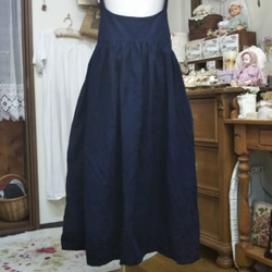 キャミ風スカート　(ロング）ネイビー色 1枚目の画像