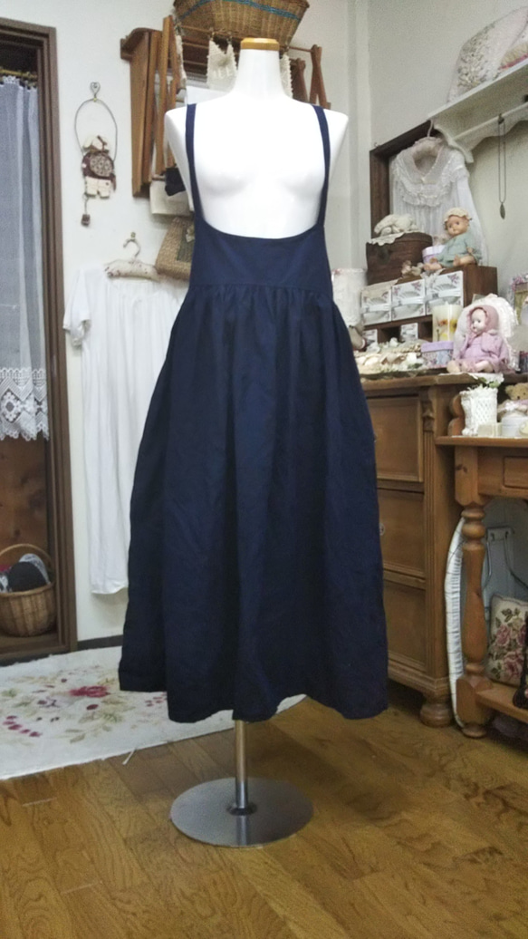 キャミ風スカート　(ロング）ネイビー色 1枚目の画像