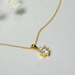 【K14gf】宝石質ホワイトトパーズの一粒ネックレス 1枚目の画像
