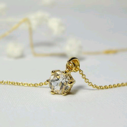 【K14gf】宝石質ホワイトトパーズの一粒ネックレス 2枚目の画像