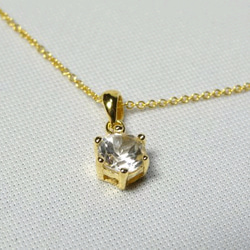 【K14gf】宝石質ホワイトトパーズの一粒ネックレス 4枚目の画像