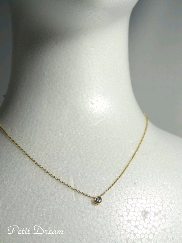 mignon　タンザナイトのネックレス　３mm 4枚目の画像