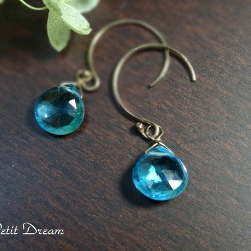 kao☺︎ 宝石質枠トパーズピアス 14kgf④に変更 11月誕生石 kao