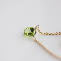 宝石質ペリドットのネックレス【K14gf】 4枚目の画像