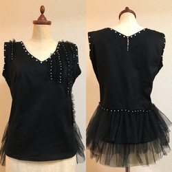 パールオンブラック-プリマドンナ トップ      Pearl on Black - Primadnna top 3枚目の画像