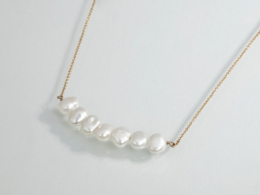 K18YG KESHI Pearl Pendant Necklace