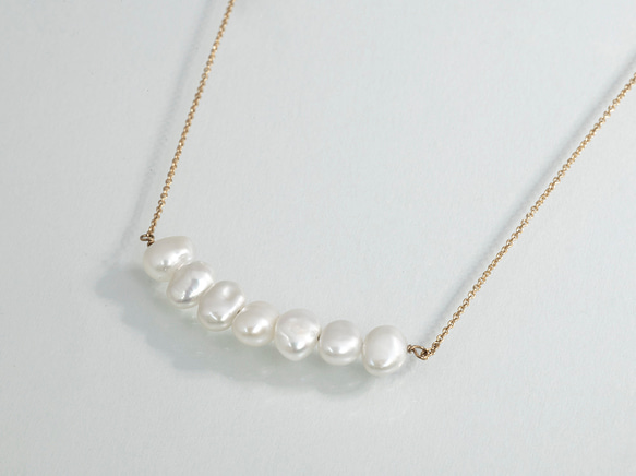 K18YG KESHI Pearl Pendant Necklace 1枚目の画像