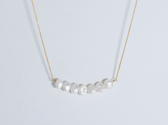 K18YG KESHI Pearl Pendant Necklace 2枚目の画像