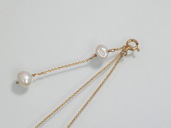 K18YG KESHI Pearl Pendant Necklace 3枚目の画像