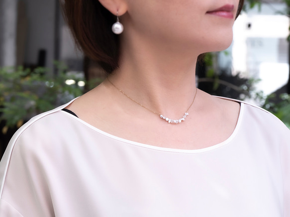 K18YG KESHI Pearl Pendant Necklace 5枚目の画像