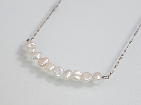 Pt850 KESHI Pearl Pendant Necklace 1枚目の画像