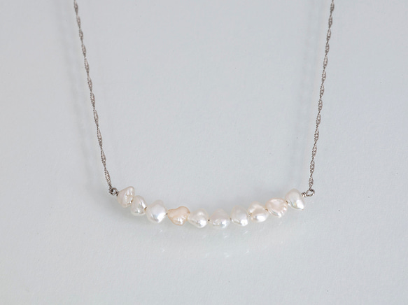 Pt850 KESHI Pearl Pendant Necklace 2枚目の画像