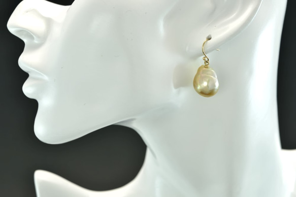 K18YGバロックパール・ピアス(B-P008) 1枚目の画像