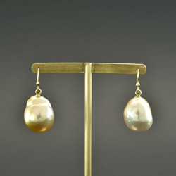 K18YGバロックパール・ピアス(B-P008) 2枚目の画像