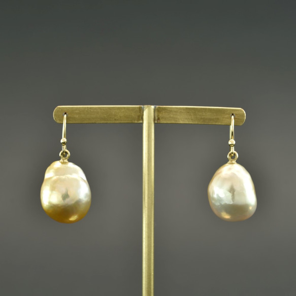 K18YGバロックパール・ピアス(B-P008) 2枚目の画像